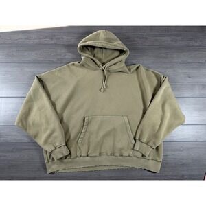 Abercrombie & Fitch Cropped Hoodie Sweatshirt Khaki Green Oversized Mens XXL